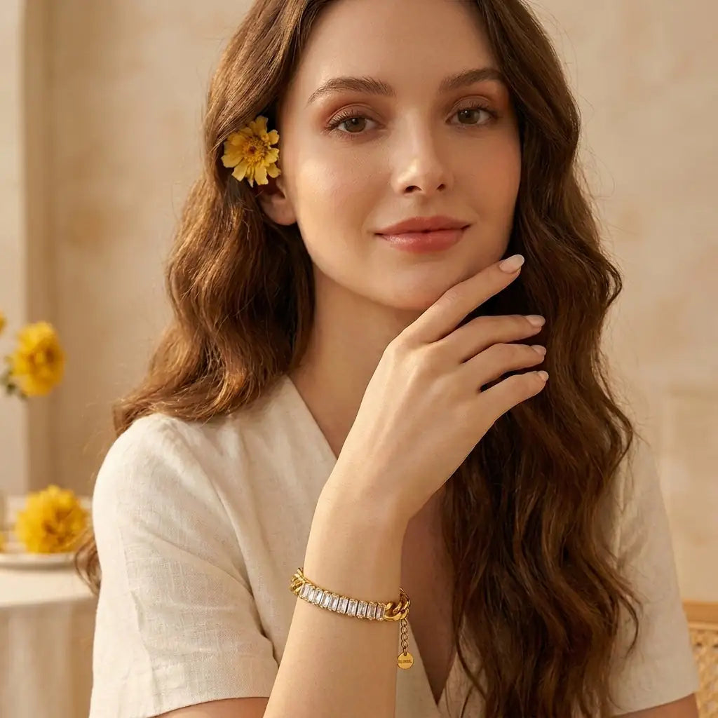 Zirconia tennis chain bracelet