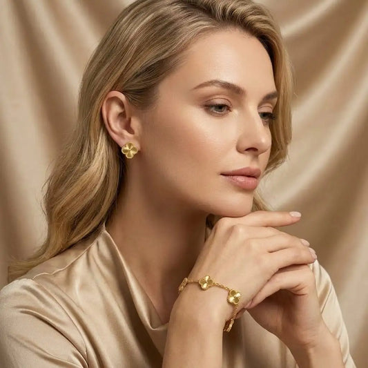 Four Leaf Clover 2pc Earrings and Braclets Combo