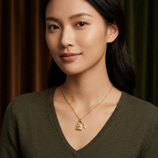Lock Charm Pendant Necklace