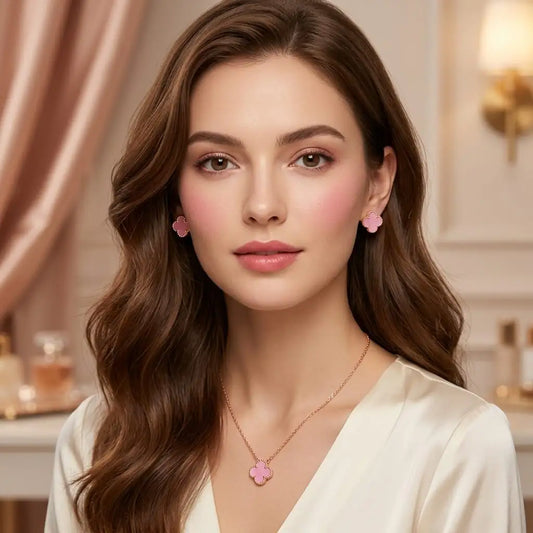 Four Leaf Clover 2pc Earrings and Pendent Combo