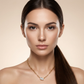Water drop square zircon necklace