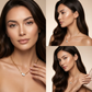 Water drop square zircon necklace