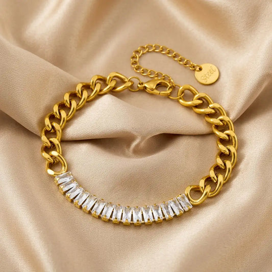 Zirconia tennis chain bracelet