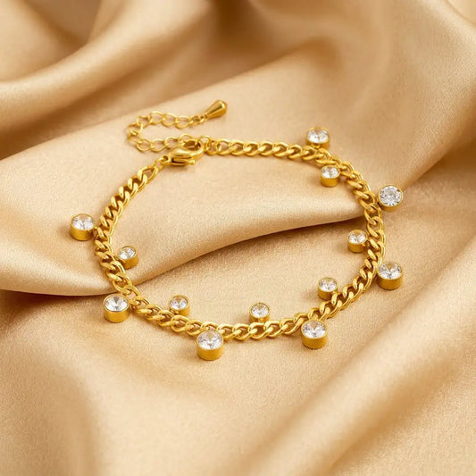 Aura Crystal link chain bracelet