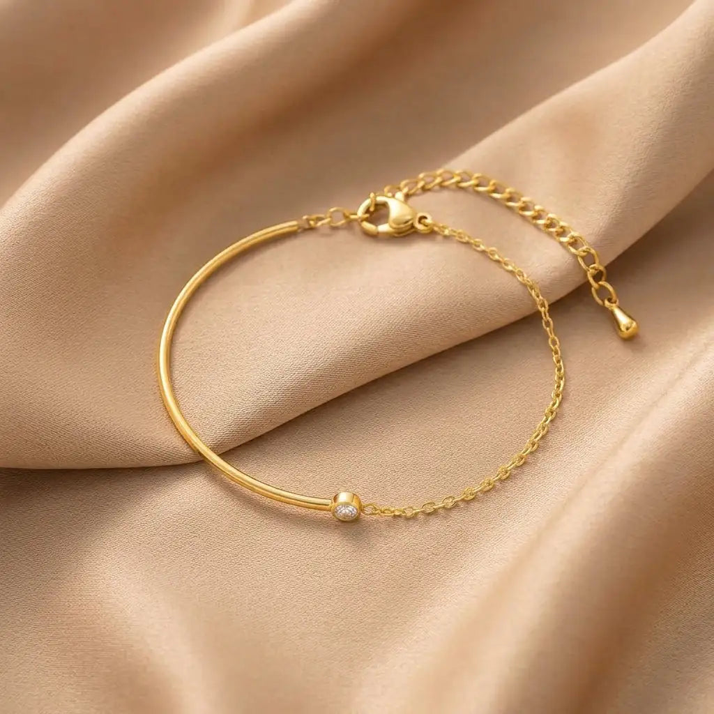Aura Minimalist One stone chain bracelet