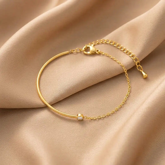 Aura Minimalist One stone chain bracelet