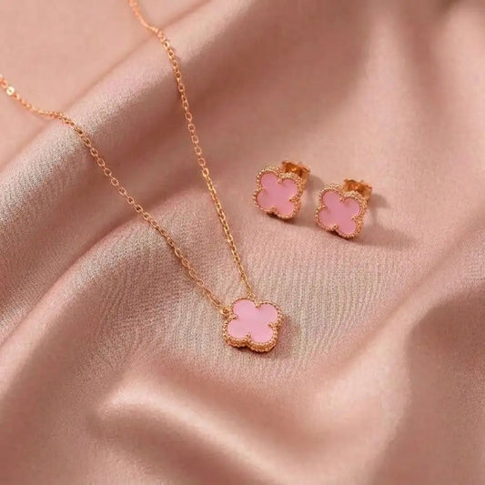 Four Leaf Clover 2pc Earrings and Pendent Combo