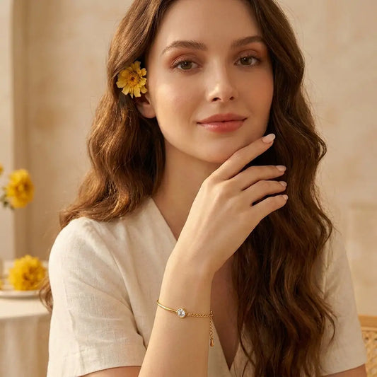 Aura Minimalist One stone chain bracelet