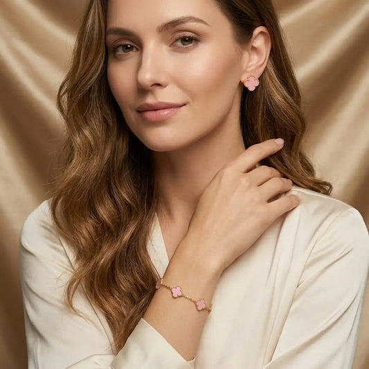 Four Leaf Clover 2pc Earrings and Braclets Combo