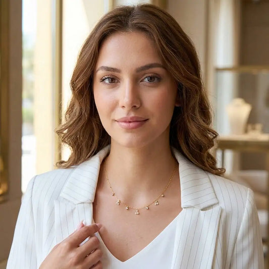 Cherry zirconia charm necklace