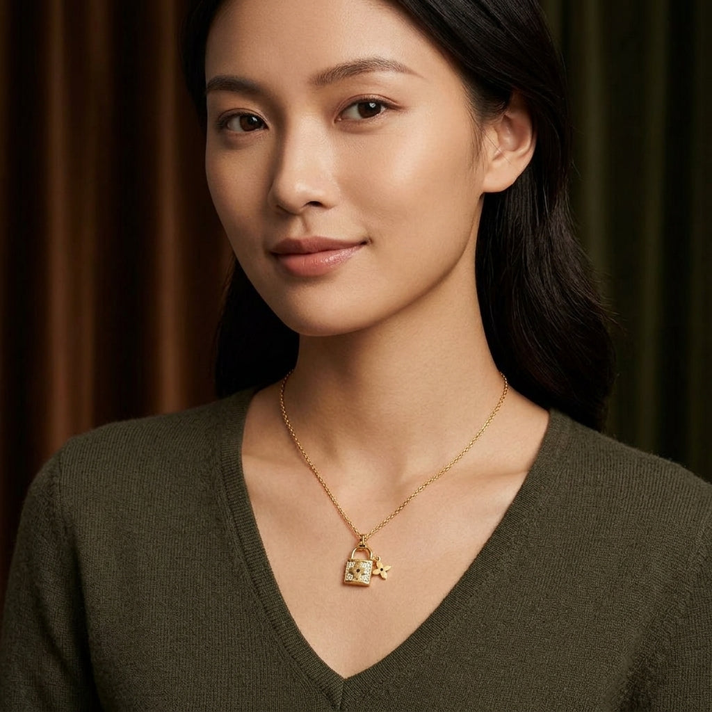 Lock Charm Pendant Necklace