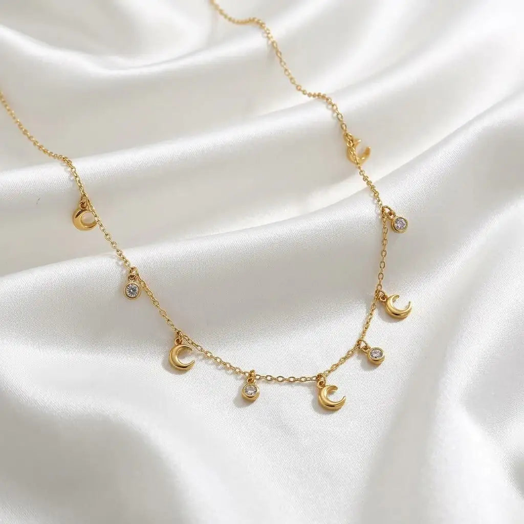 Moon charm necklace