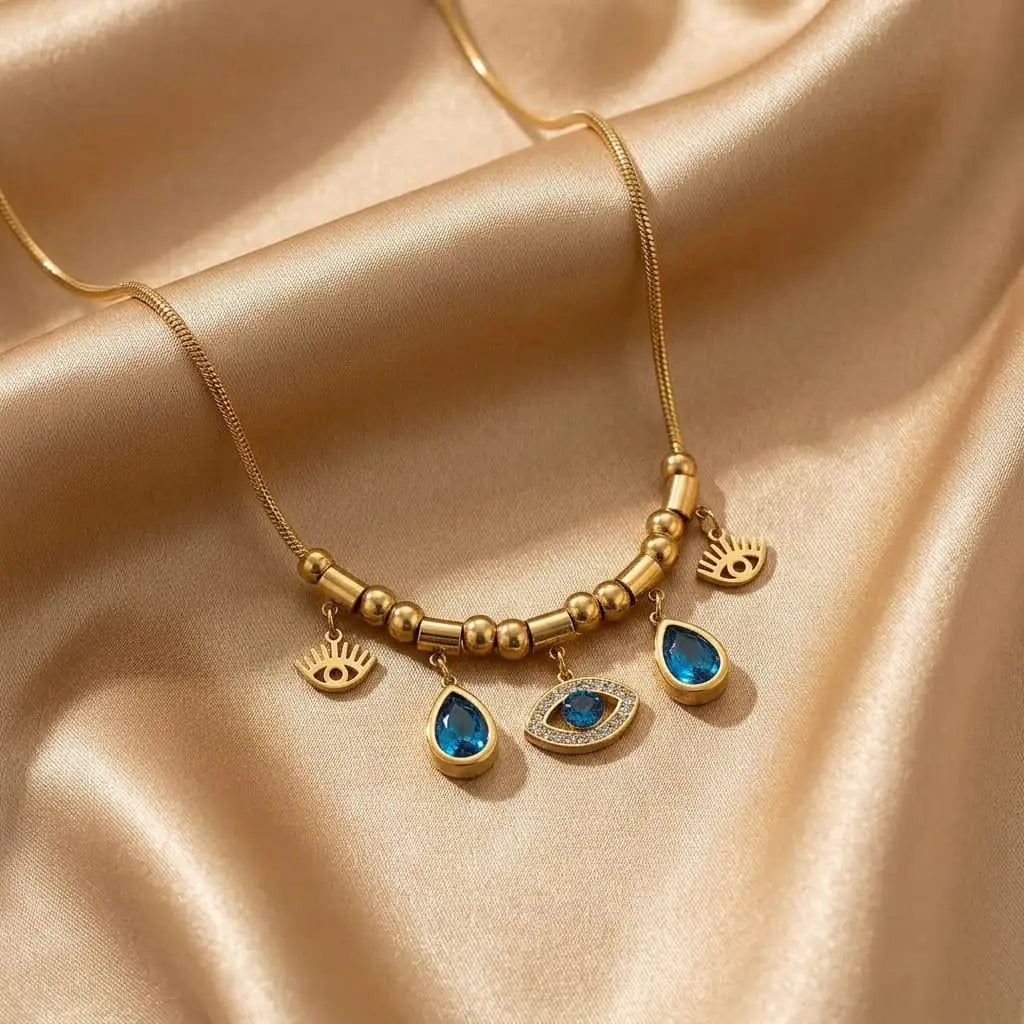 Evil eye charms necklace