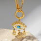 Water Droplet Evil eye Pendant Necklace