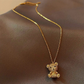 Cubic Zirconia cute bear necklace