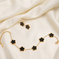 Five leaf Clover 2pc Earrings & Braclet Combo