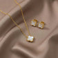 four-leaf clover 2pc Pendent and Earrings